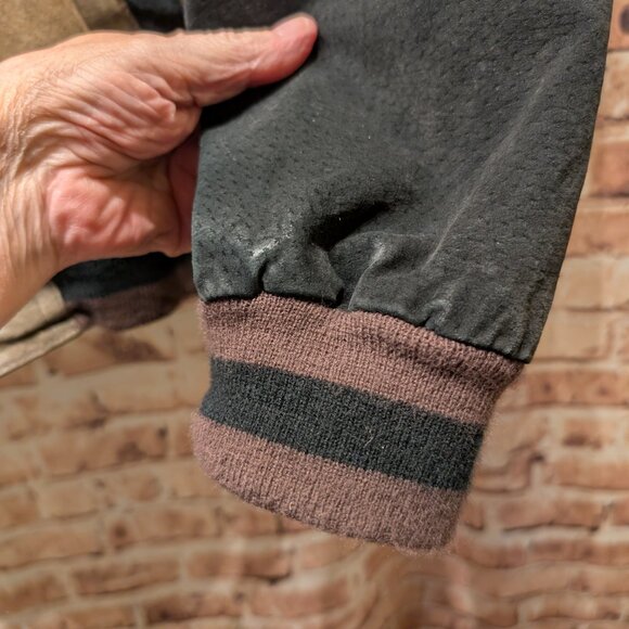 Vintage American Outpost Tan and Black Bomber/Varsity Jacket Size XL - Picture 8 of 12